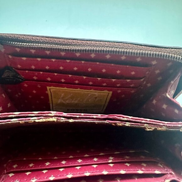 Fossil Key-Per Red Quilted Wristlet Wallet - Picture 3 of 5